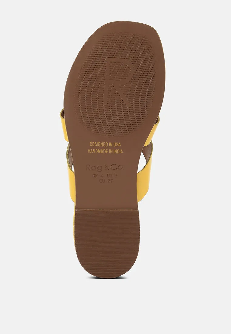 ANGELES Yellow Flat Slip Ons