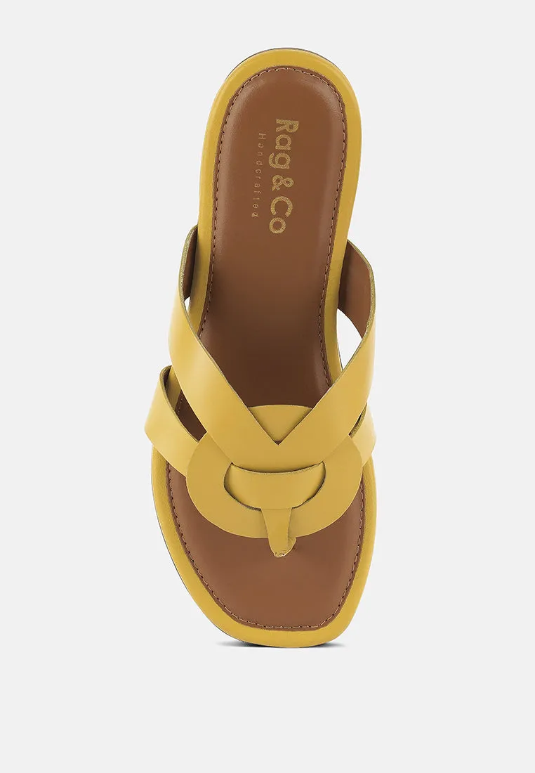 ANGELES Yellow Flat Slip Ons