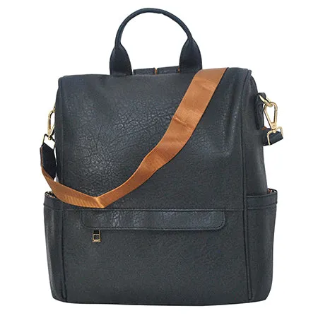 Black Faux Leather NGIL Traveler Backpack