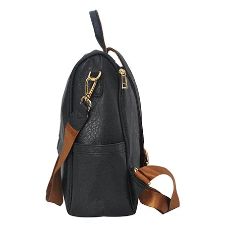 Black Faux Leather NGIL Traveler Backpack