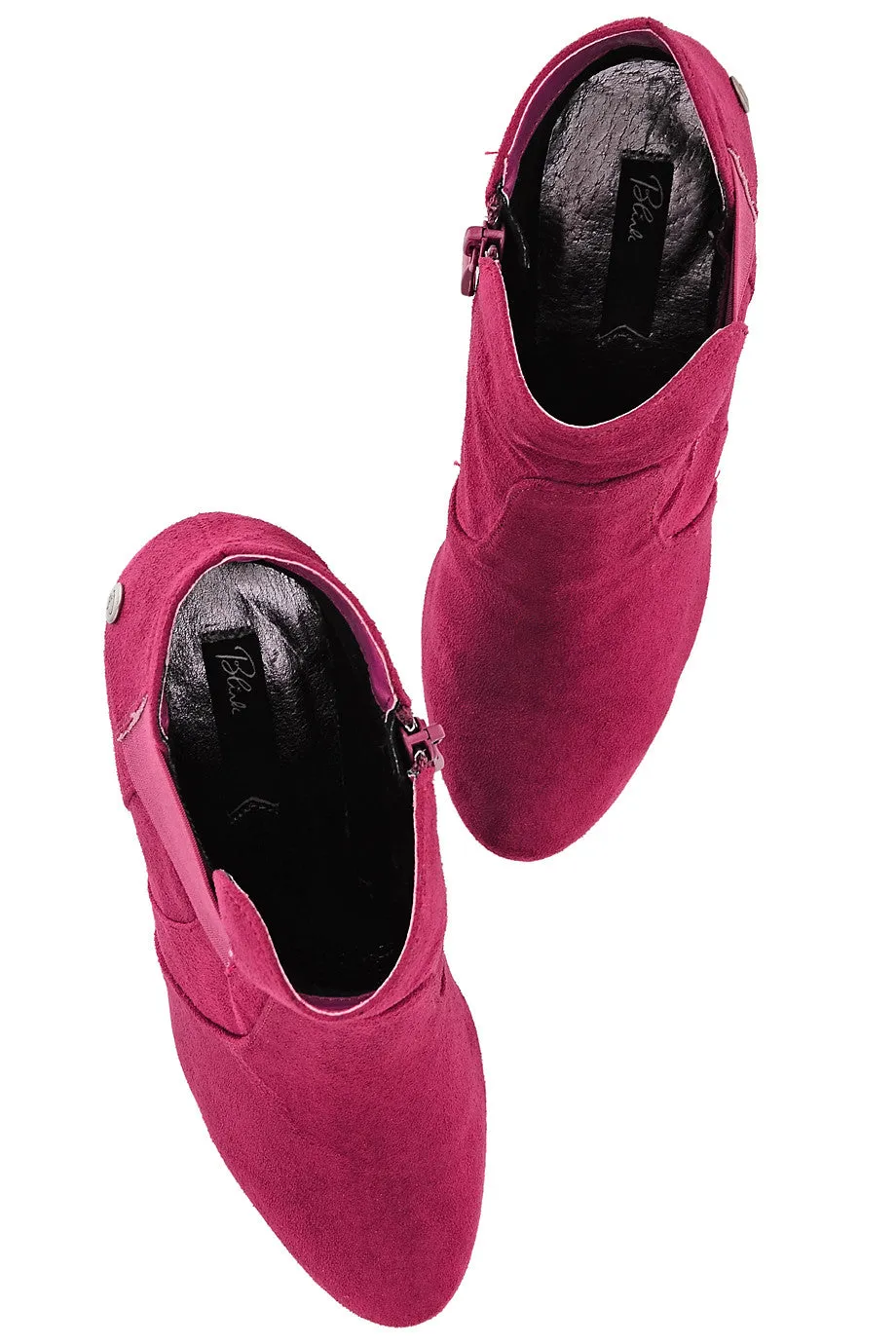 BLINK LORE Fuchsia Studded Ankle Boots