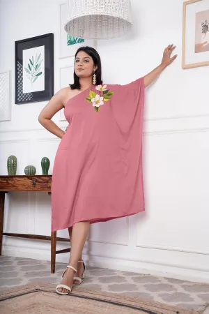 Blush Rayon OneShoulder Dress - Rayonique