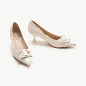 C Buckle Pumps (Olivia) White