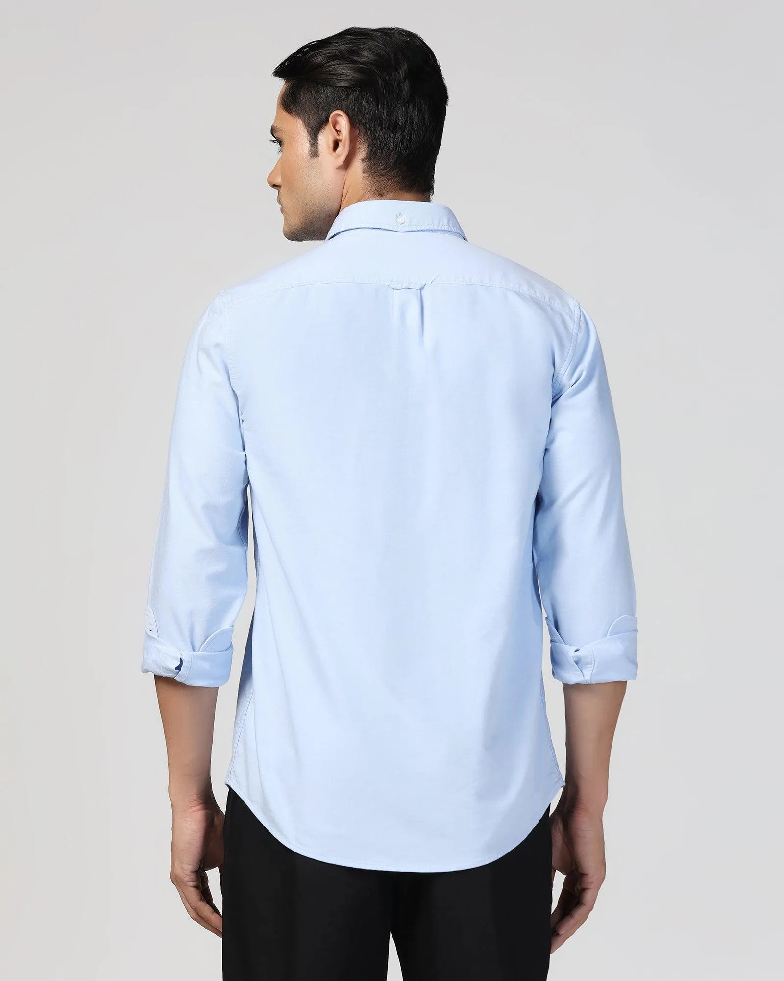 Casual Blue Solid Shirt - Solly