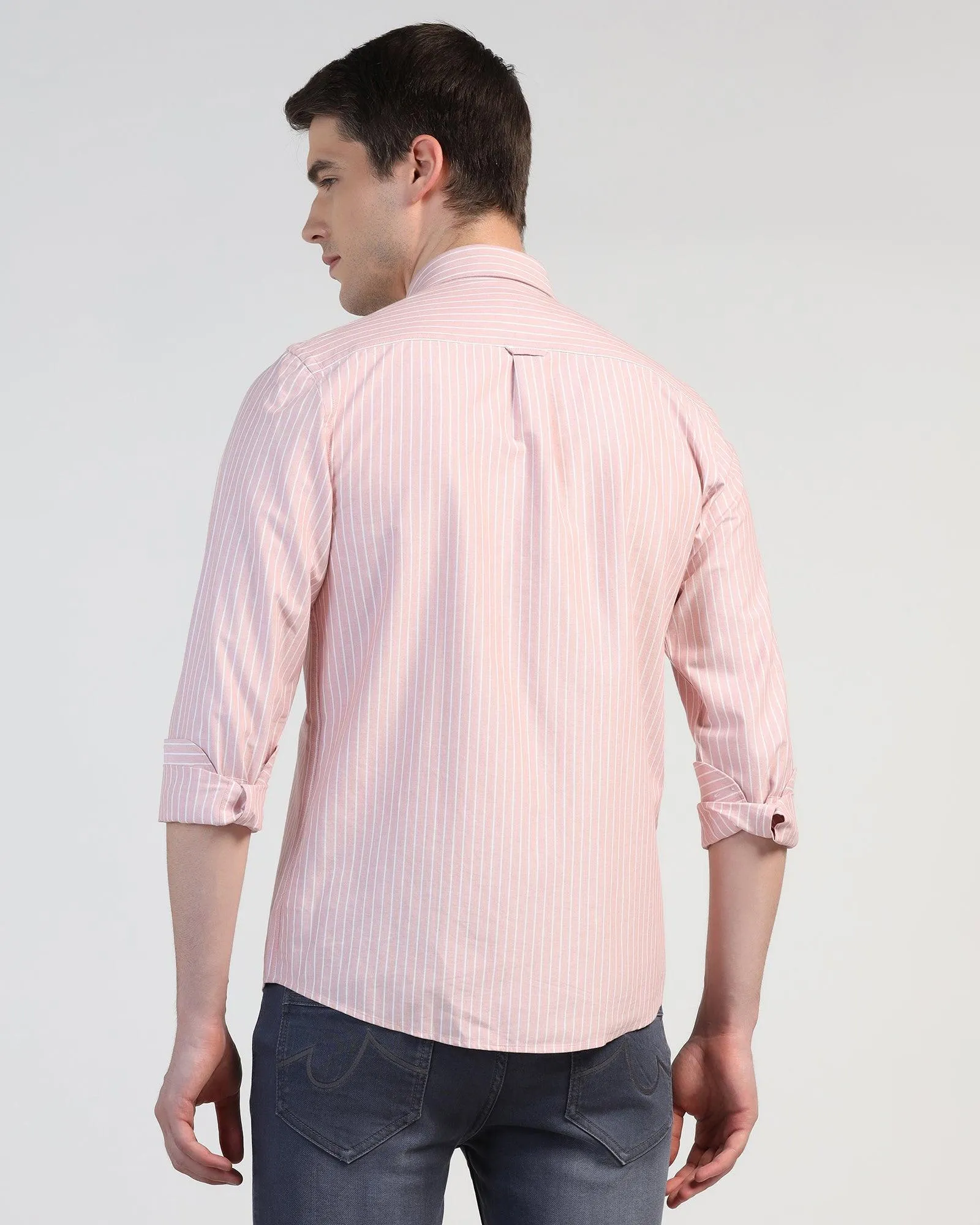 Casual Pink Stripe Shirt - Reda