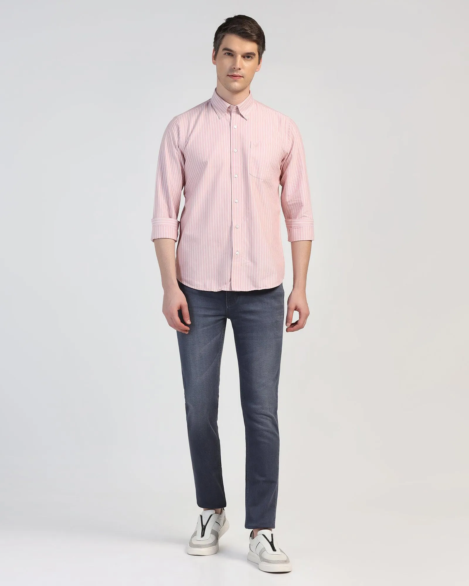 Casual Pink Stripe Shirt - Reda