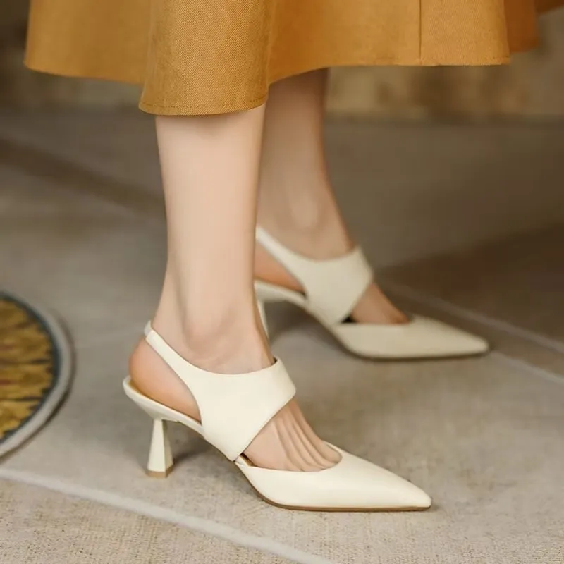 CowLeather Chic Pointed Toe Pumps