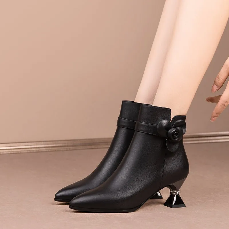 Exquisite Pointed Toe High Heeled Boots