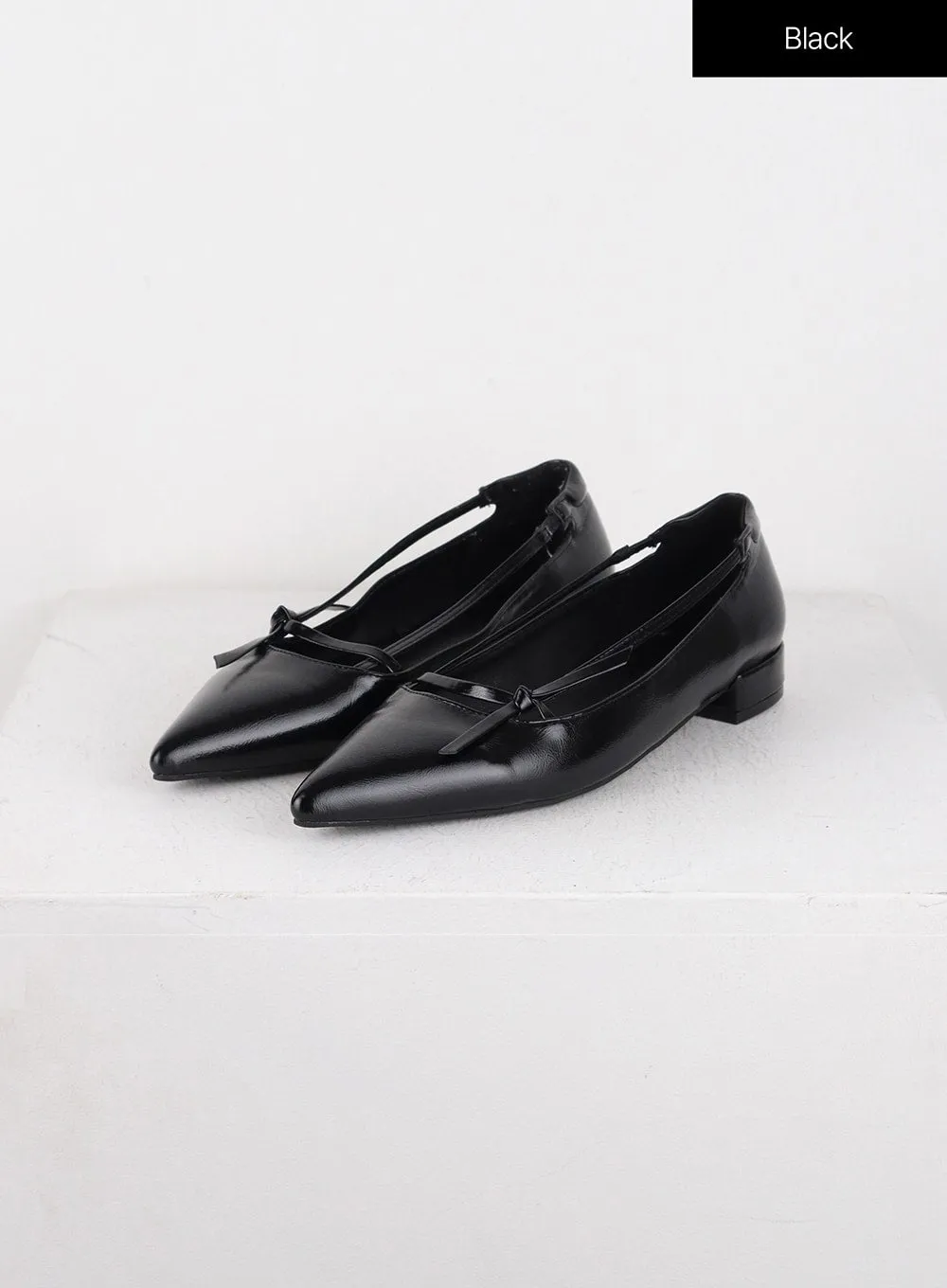 Faux Leather Ribbon Flats OD327