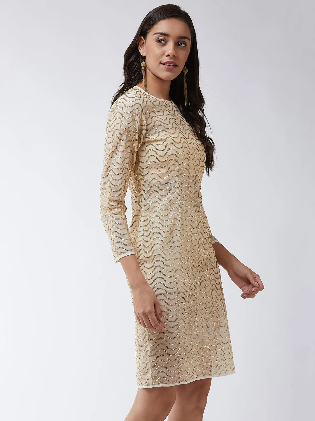 Fitted Golden Shimmer Dress