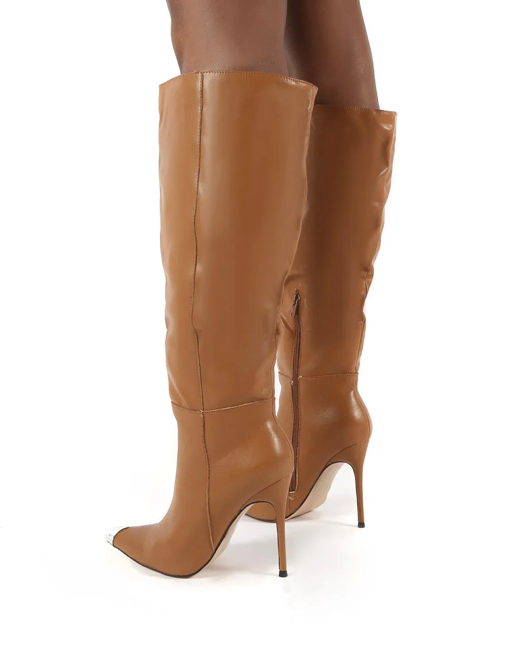 Forgive Tan Pu Wide Fit Heeled Knee High Boots