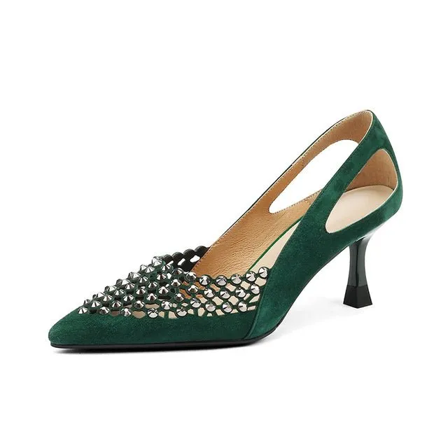 Glamorous Bling Pointed Toe Slip-On High Heel Pumps