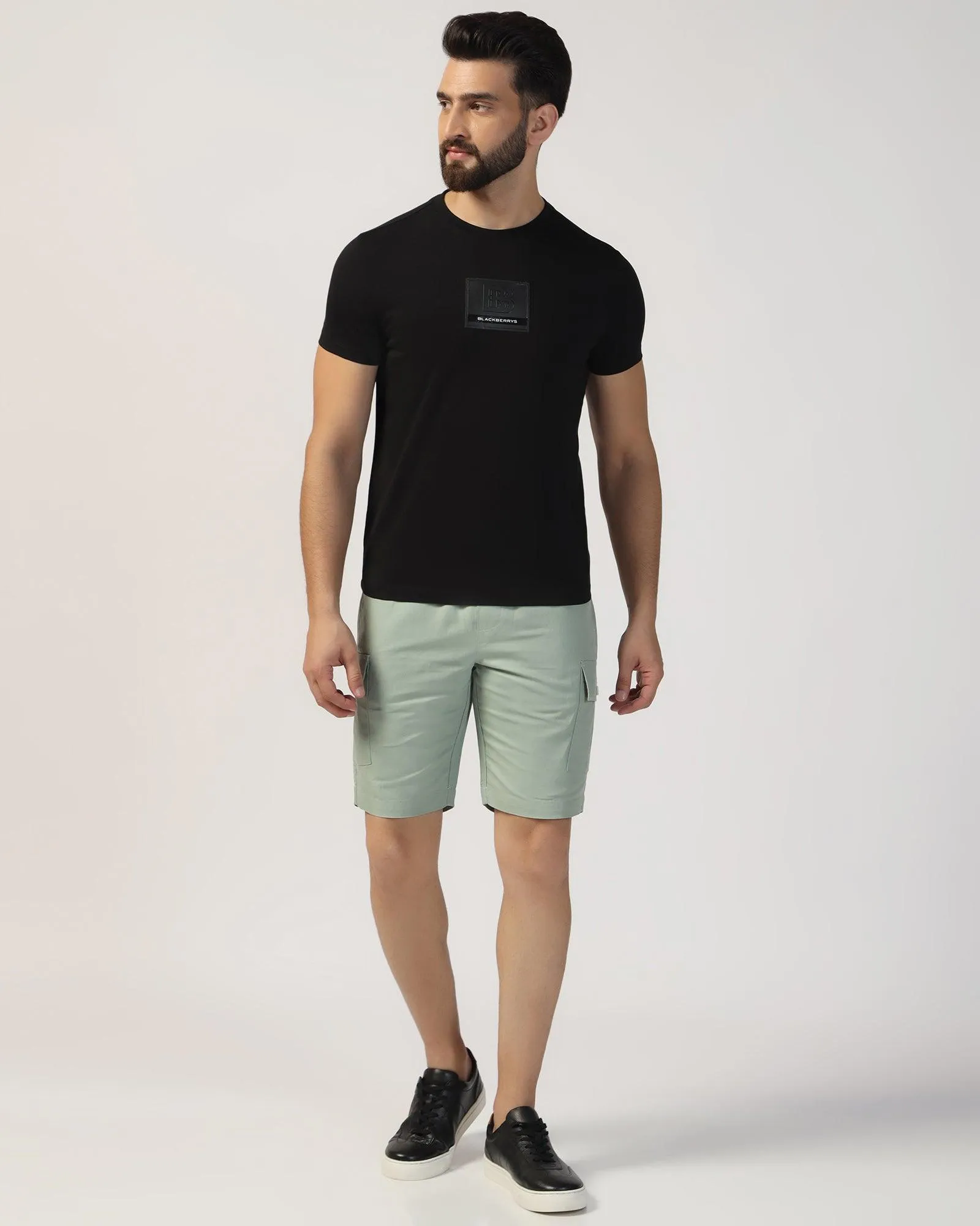 Linen Casual Green Solid Shorts - Kin