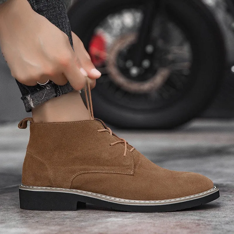 Man's popular joker suede leather platform casual shoes