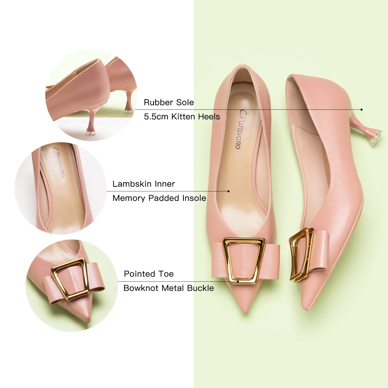 Metal Tie Pumps (Olivia) Pink