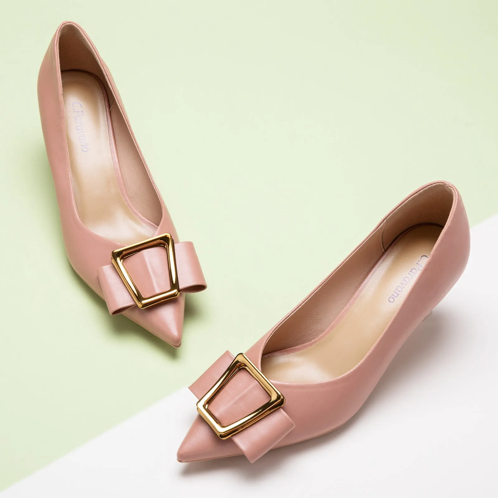 Metal Tie Pumps (Olivia) Pink