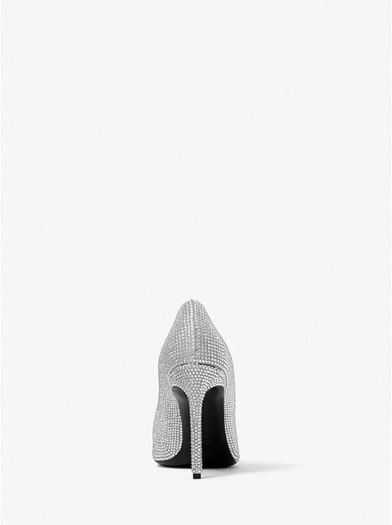 Michael Kors Collection Martine Crystal Suede Pumps, Silver