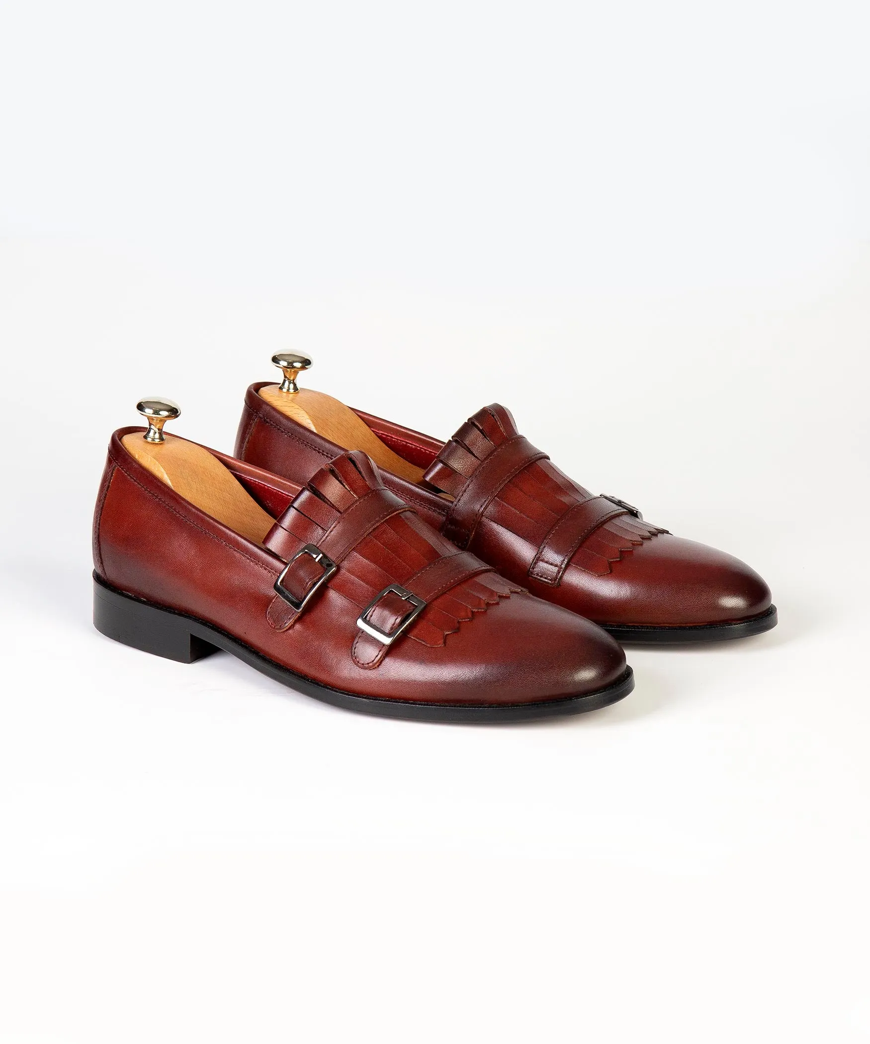 Monk leather loafers pair