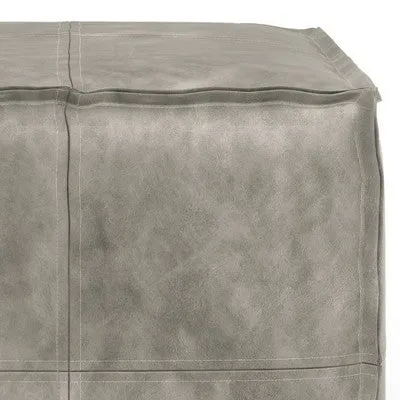 Open Box - Wendal Square Pouf Distressed Gray - WyndenHall