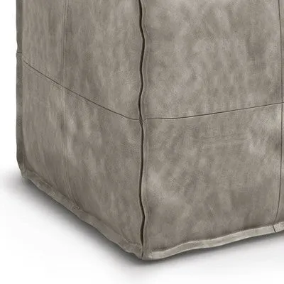 Open Box - Wendal Square Pouf Distressed Gray - WyndenHall