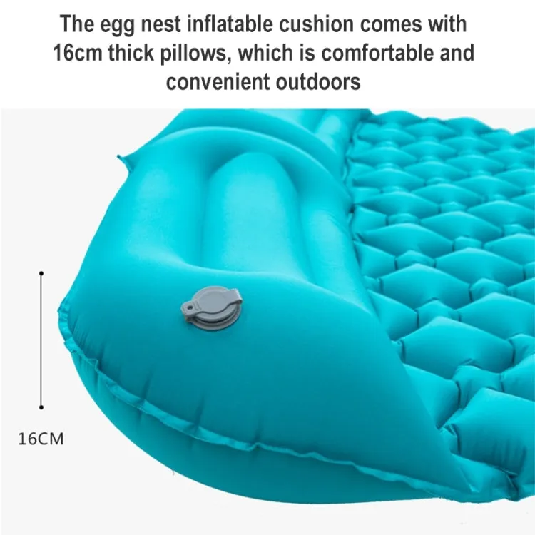 Outdoor Inflatable Bed for Camping, Fishing, and Beach, TPU Cushion, 76.8 x 46.9 x 6.3 inches (Emerald)