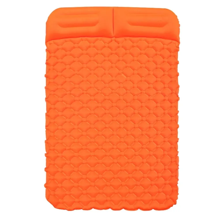 Outdoor Inflatable Bed for Camping, Fishing, and Beach, TPU Cushion, 76.8 x 46.9 x 6.3 inches (Orange)