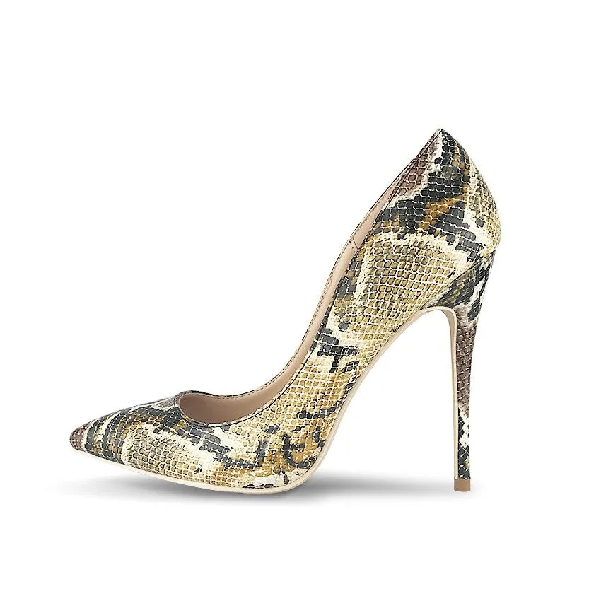 Python Chic Pointed Toe High Heel Pumps