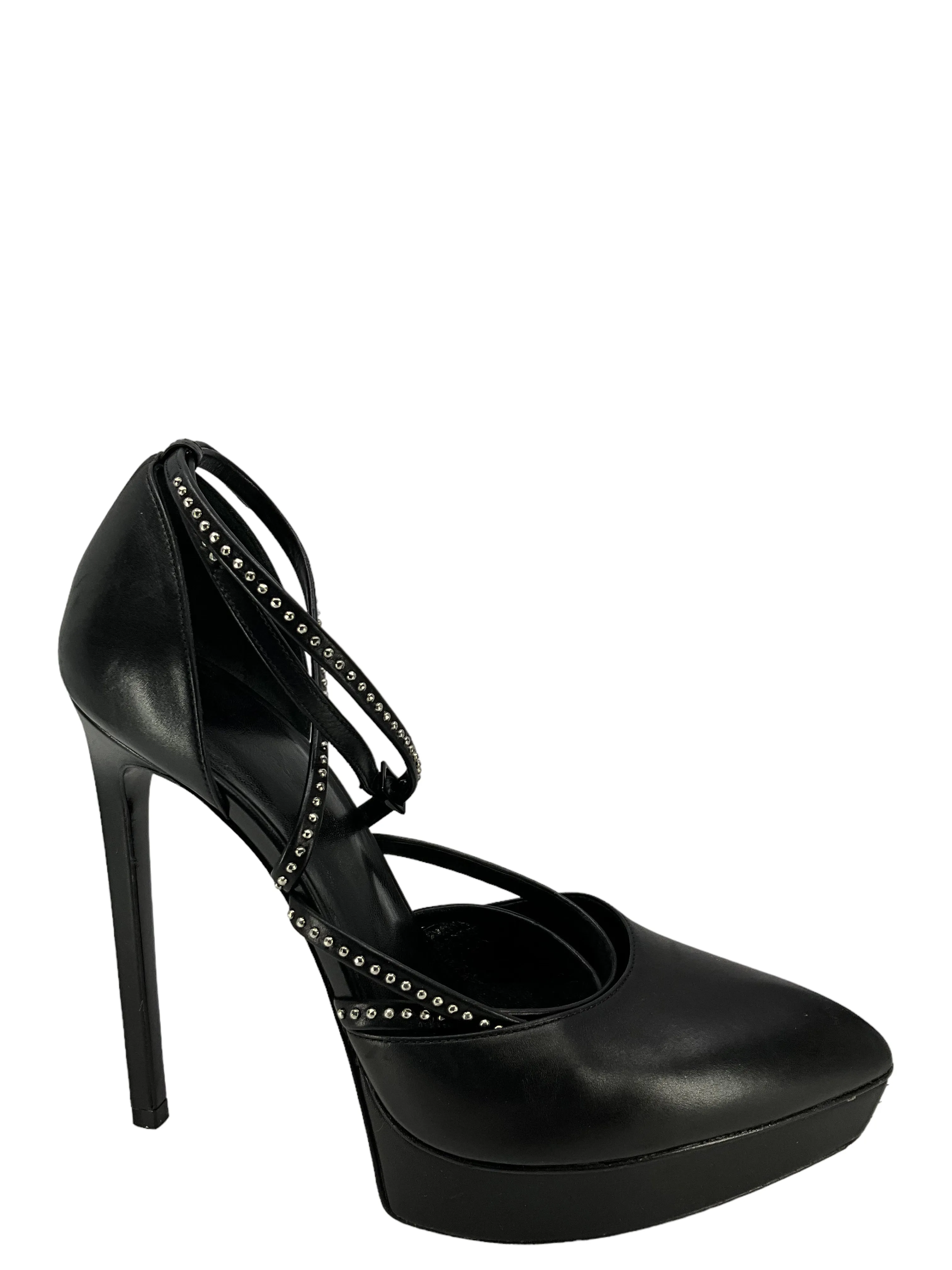 Saint Laurent Calfskin Studded Janis Pumps Size 7