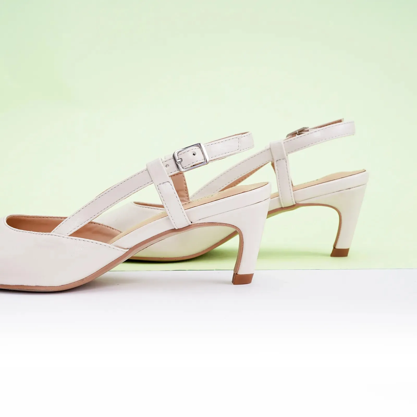 Chic White Slingback Helen Pumps for Women