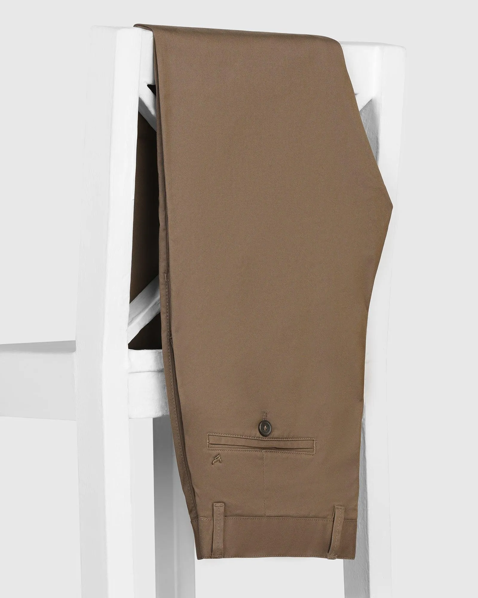 Slim Comfort B-95 Casual Brown Solid Khakis - Mario