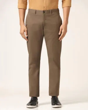 Slim Comfort B-95 Casual Brown Solid Khakis - Mario