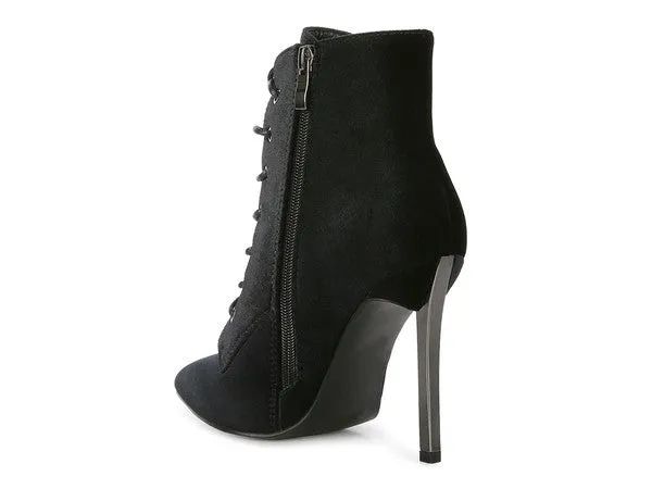 TEEK - Laced High Heeled Velvet Boots